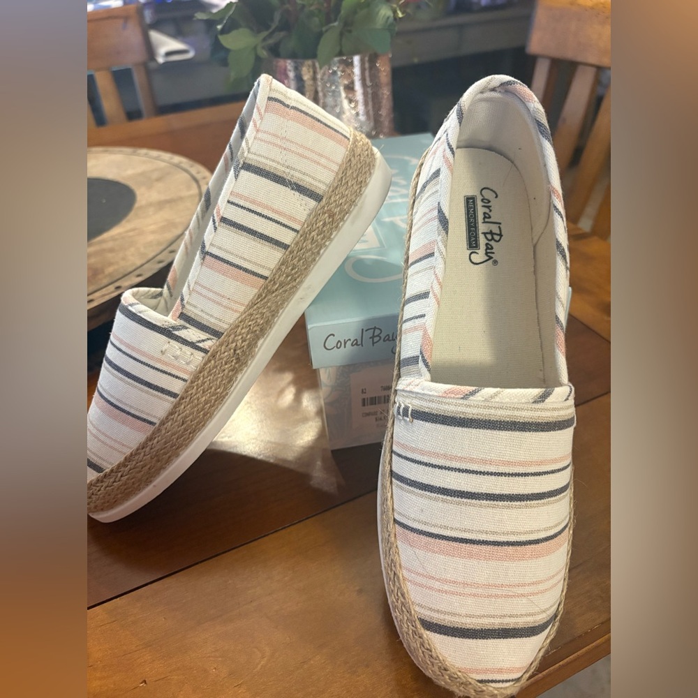 Coral Bay Blue Multi Sailor Canvas Slip-On Shoes